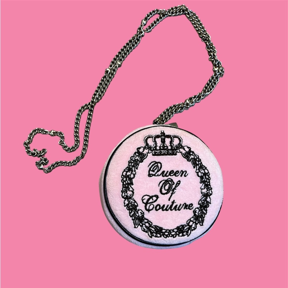 Pink and brown y2k rare “queen of couture” juicy couture chain mini bag